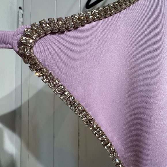 AKIRA Light purple Rhinestone trim halter top - Picture 4 of 5